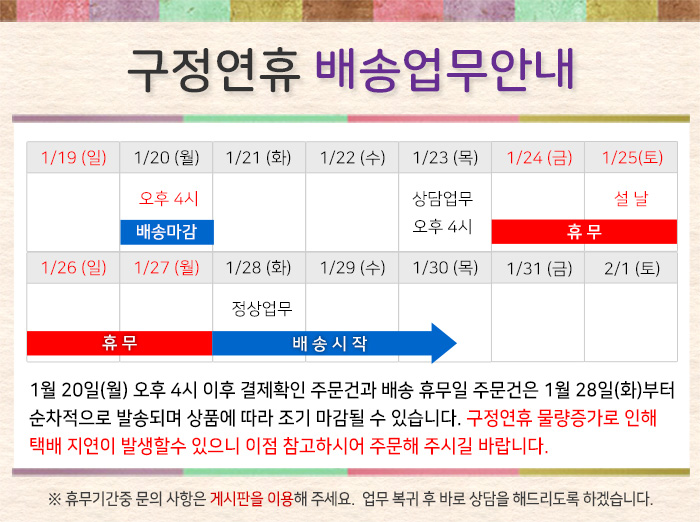 명절배송안내